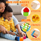 HELLOWOOD Montessori Toys for 1+ Year Old, Wooden Sorter Cube with 8pcs Rattling Shapes, Developmental Learning Toy Gifts for Ba
