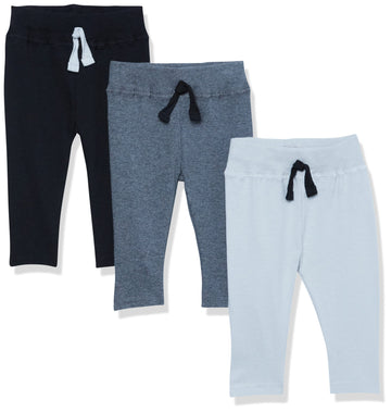 Hudson Baby Unisex Baby Cotton Pants And Leggings Black Gray, 0-3 Months