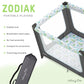 Dream On Me Zodiak Portable Playard In Grey And Green, Lightweight, Packable And Easy Setup Baby Playard, Breathable Mesh Sides