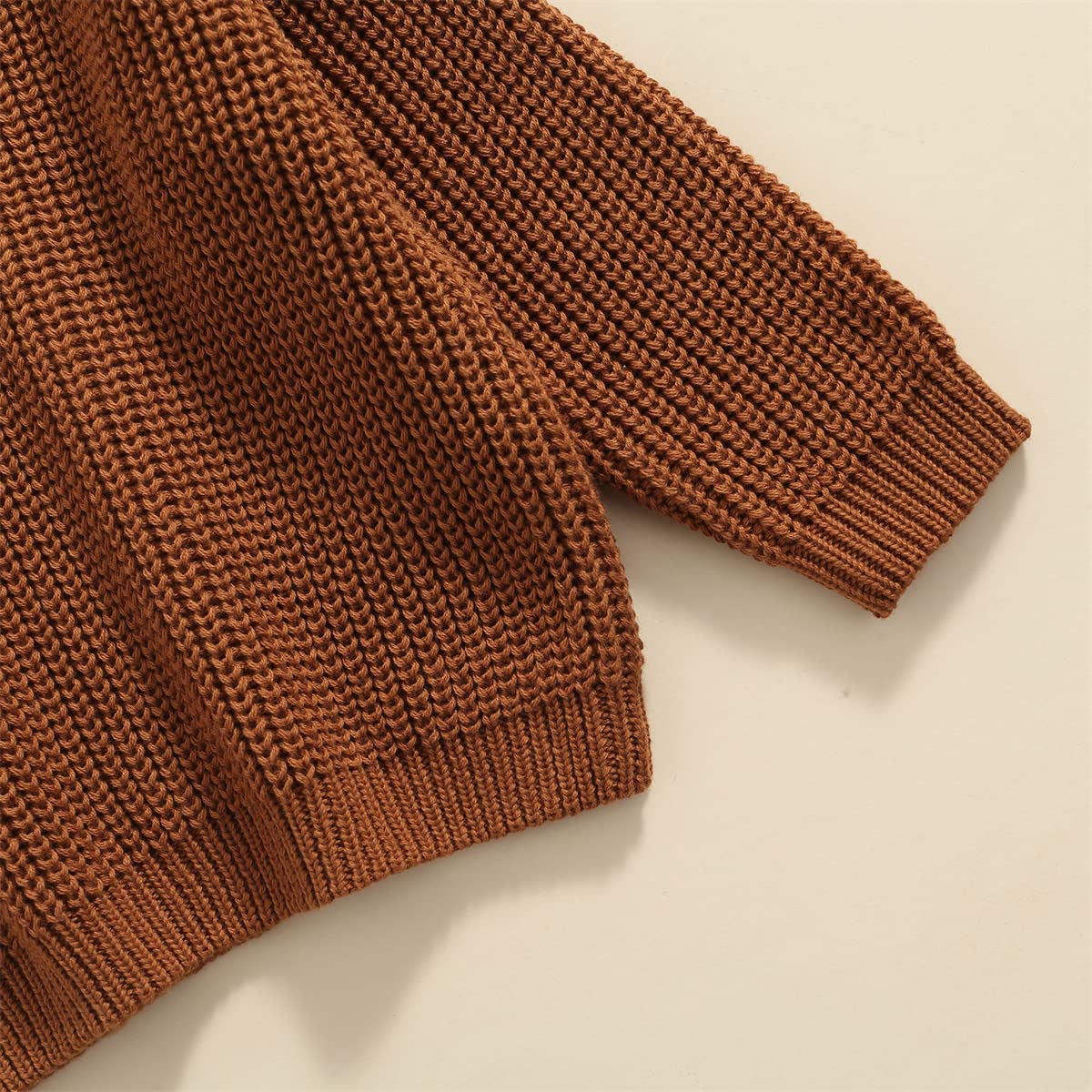 Afunbaby Baby Girl Boy Knit Sweater Blouse Pullover Sweatshirt Warm Crewneck Long Sleeve Tops For Infant Toddler (3-4T,A-Brown)