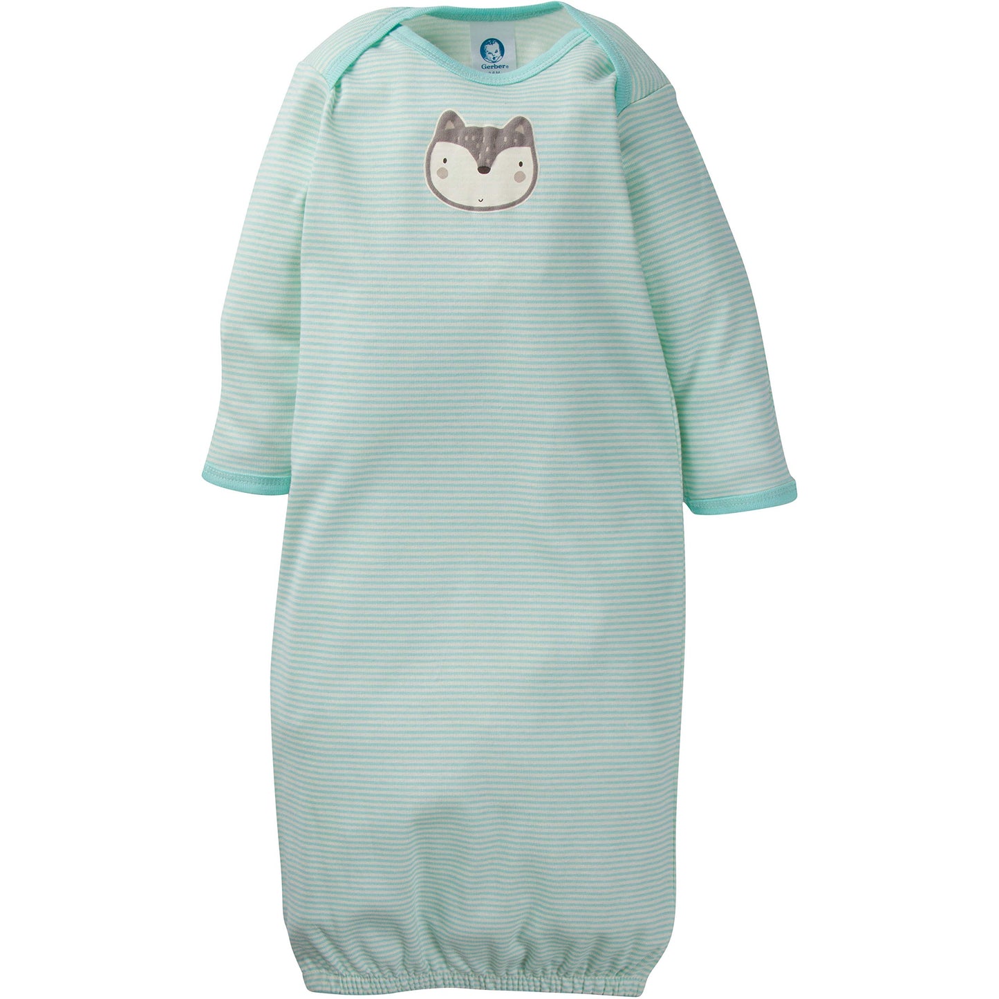 Gerber Unisex Baby Boy And Girls 4-Pack Sleeper Gown Aqua Fox Preemie