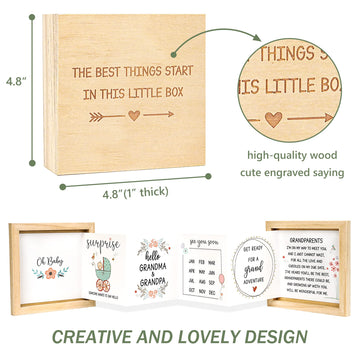 Blinking Stars Pregnancy Announcement For Grandparents, Baby Announcement Ideas- Baby Sonogram Picture Keepsake Wooden Box- Preg