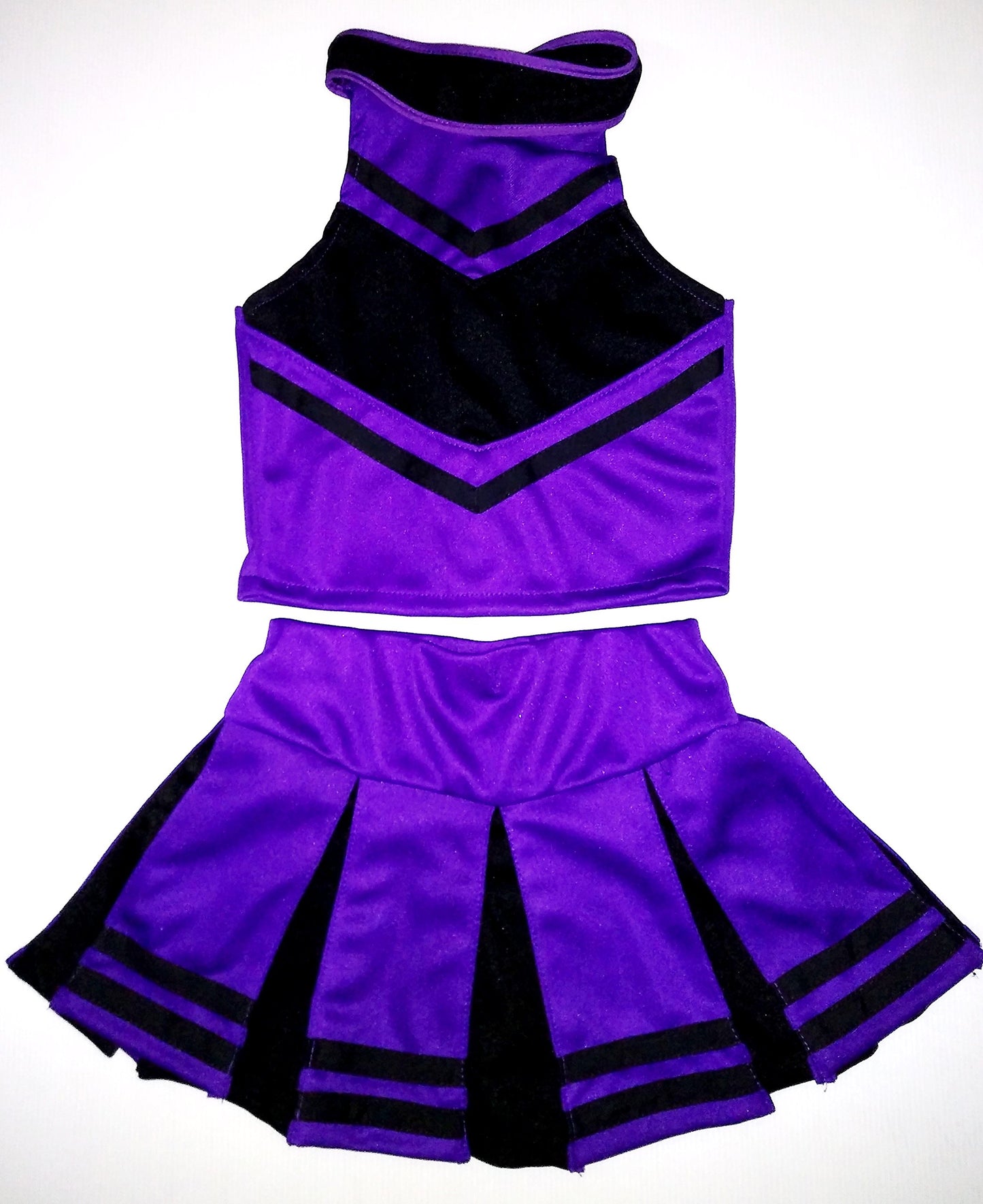 Total 2550 Little Girls' Cheerleader Cheerleading Outfit Uniform Costume Cosplay Halloween Violet/Black (Xl / 10-12)