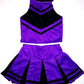 Total 2550 Little Girls' Cheerleader Cheerleading Outfit Uniform Costume Cosplay Halloween Violet/Black (L / 8-10)