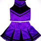 Total 2550 Little Girls' Cheerleader Cheerleading Outfit Uniform Costume Cosplay Halloween Violet/Black (S / 2-5)