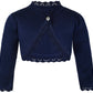 Lilax Baby Girls Knit Long Sleeve Button Closure Bolero Cardigan Shrug 6-9 Months Navy