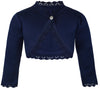 Lilax Baby Girls Knit Long Sleeve Button Closure Bolero Cardigan Shrug 6-9 Months Navy