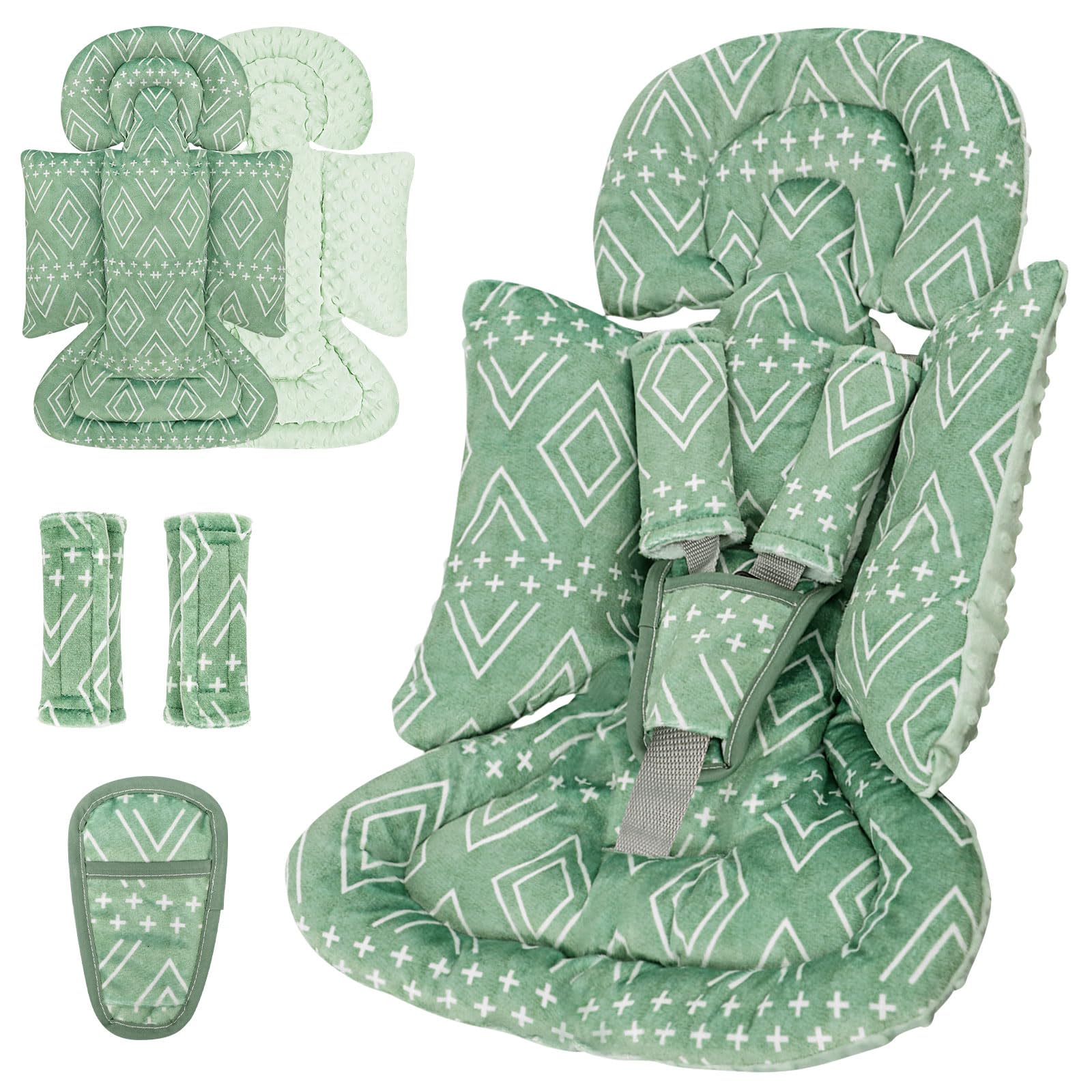 Tanofar Car Seat Head Support Baby - Infant Car Seat Insert For Newborn Girls Boys - Soft Carseat Head Support For Infant - Newb