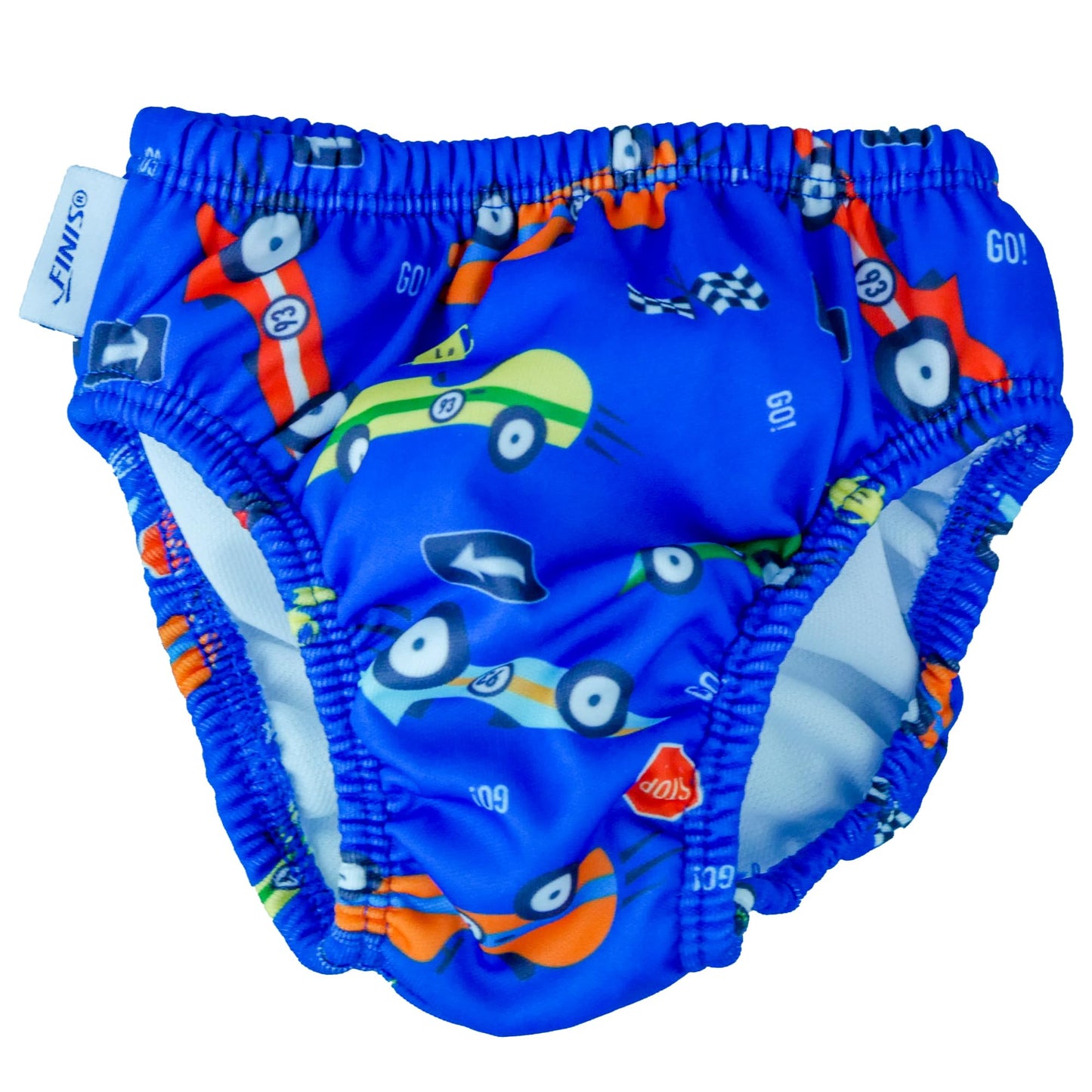 Finis Baby Boys Briefs And Toddler Swim Diaper, Race Car, M Us