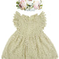 Bgfks Baby Girl Tutu Dress Elegant Lace Pom Pom Flutter Sleeve With Flower Headband Set(Cream,3T)