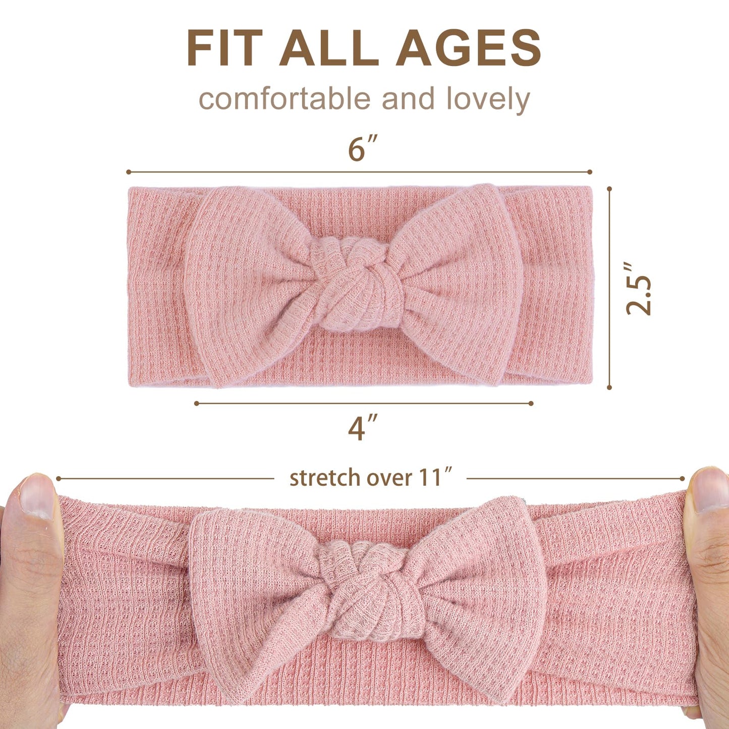 Oneninedream 3Pcs Baby Girls 4 ' Hairband With Bows, Soft Headwraps Hair Accessories For Infant Toddler, 1 Count (Pack Of 3), B