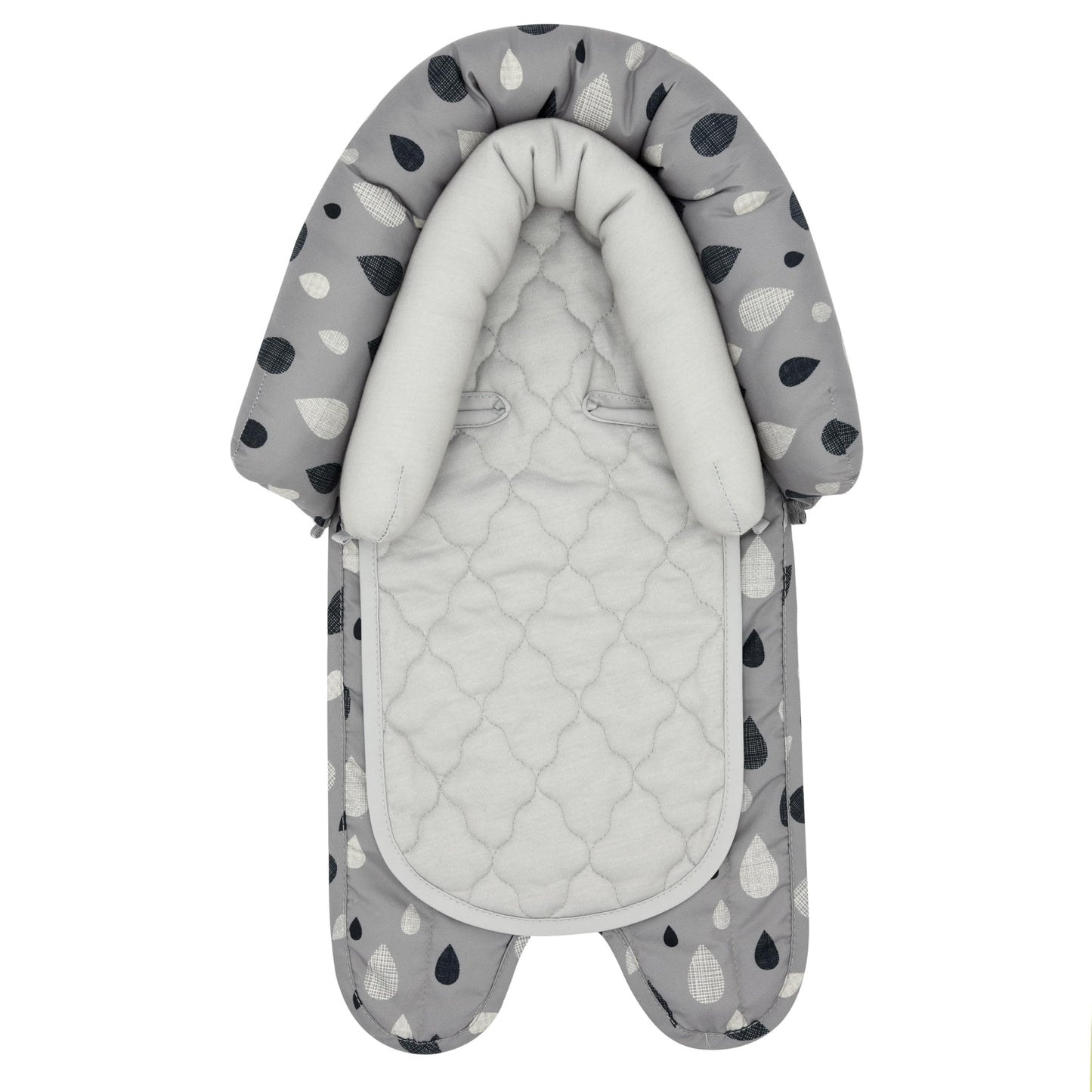 Travel Bug Baby & Toddler 2-in-1 Head Support Duo Head Support for Car Seats, Strollers & Bouncers (Black/Grey/White), 8x2.75x10