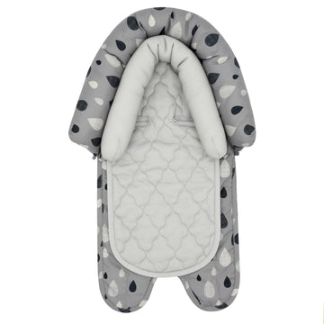 Travel Bug Baby & Toddler 2-in-1 Head Support Duo Head Support for Car Seats, Strollers & Bouncers (Black/Grey/White), 8x2.75x10