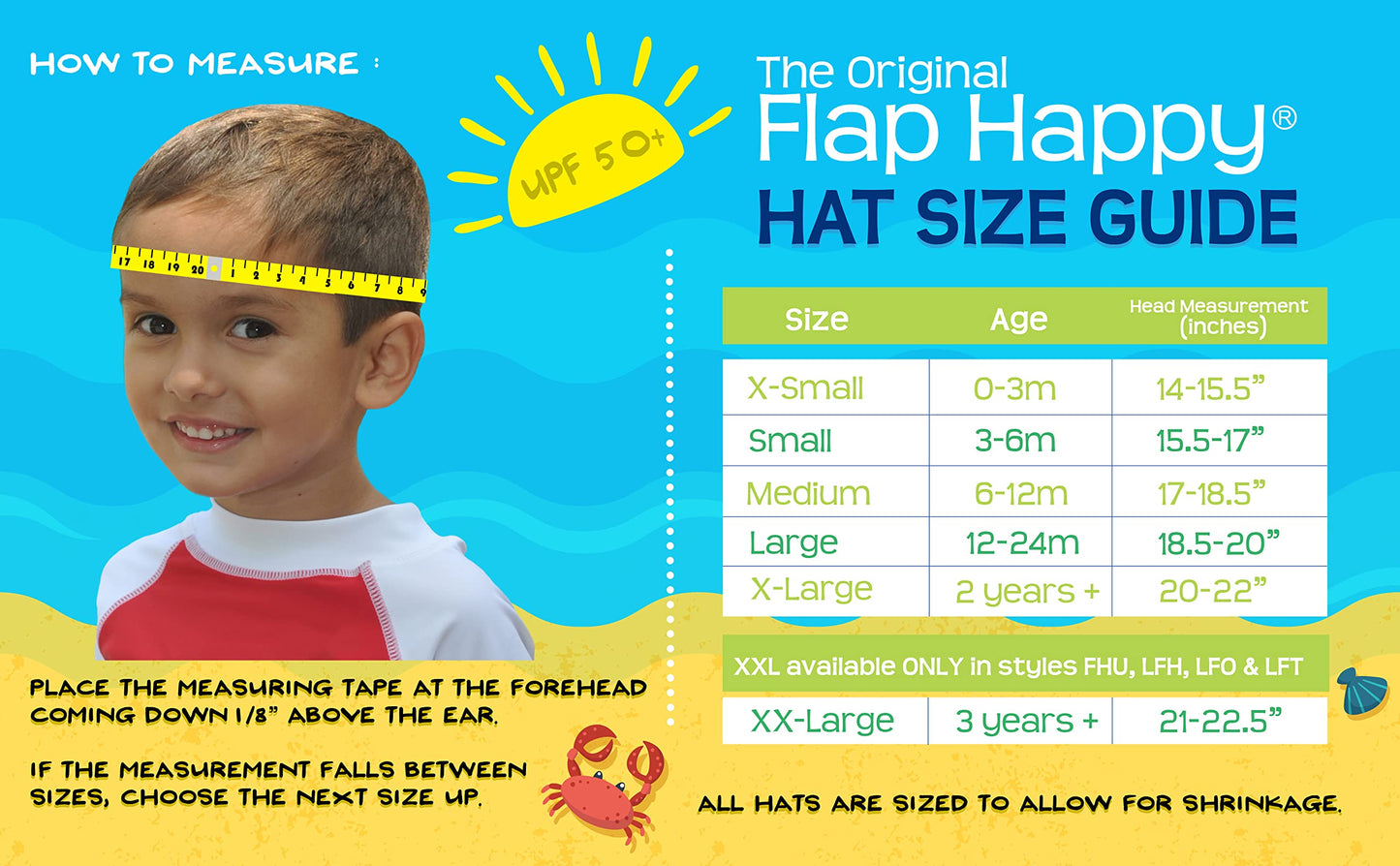 Flap Happy Toddler Girls Upf 50+ Original Flap Hat With Ties, Vanilla Stripe Seersucker, Xx-Large