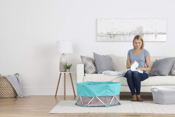 Regalo On-The-Go Baby My Play, Portable Play Yard, And Activity Mat, Indoor & Outdoor, Includes Upf Canopy With Toys, Padded Bot