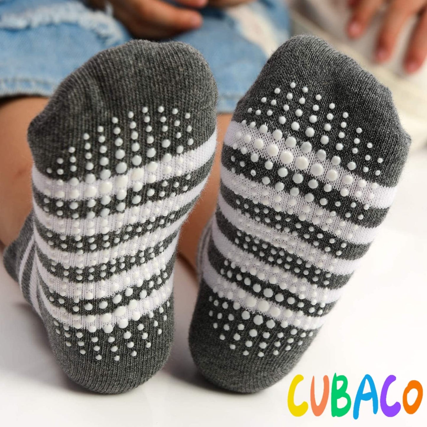 Cubaco Baby Socks, 12 Pairs Non Skid Anti Slip Cotton Grip Socks For Toddler Baby Toddler Socks Baby Boy Socks 12-24 Months Todd