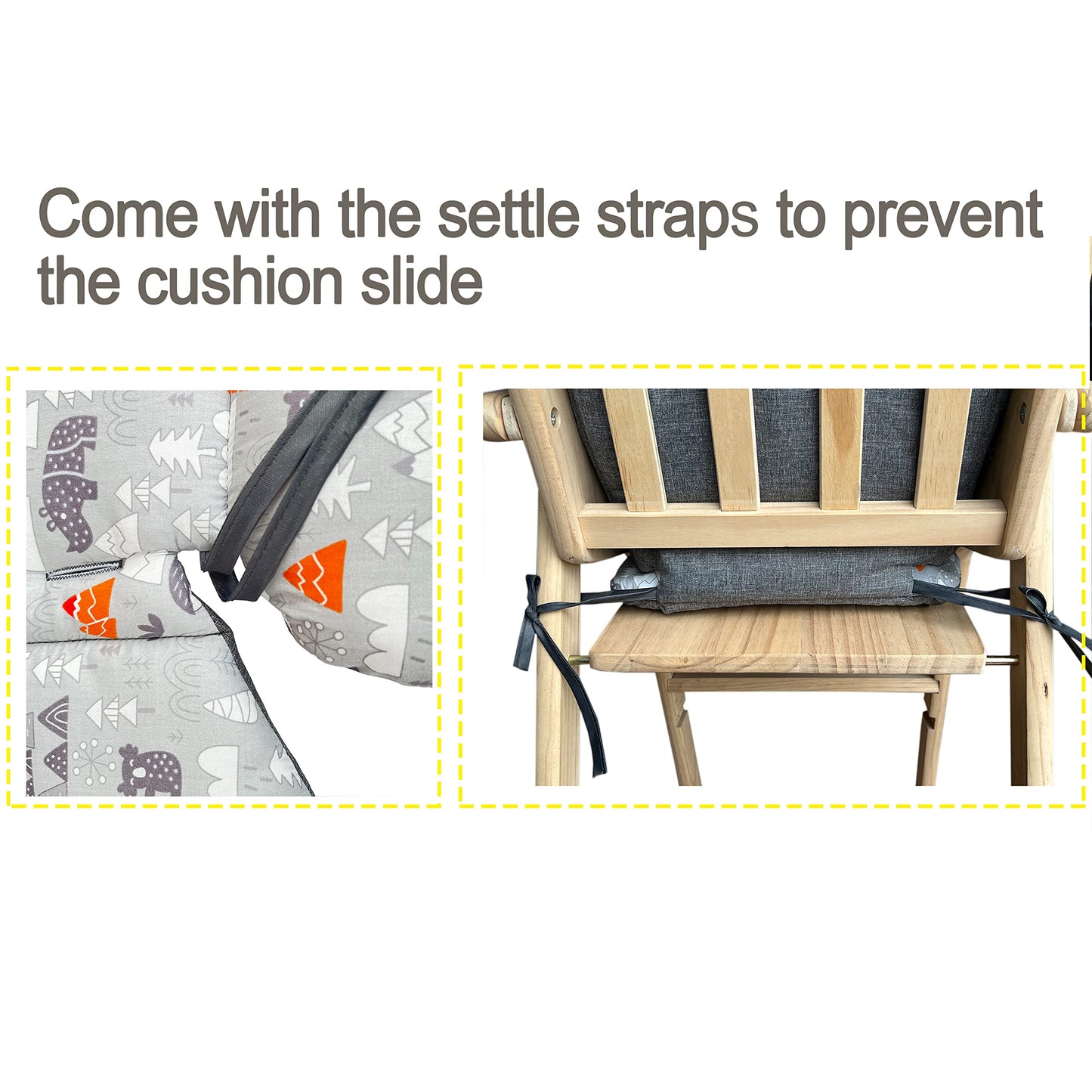 Zarpma Highchair Cushion Insert Baby High Chair Cover Pad Chair Seat Cushion Liner Mat Padding Wooden Highchair Protection Pad