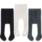 Cecorc Baby Girls Tights Toddler Cable Knit Leggings Infants Stockings Cotton Pantyhose,3-6 Months,3Pack,Black/White/Darkgrey