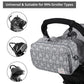 Universal Stroller Caddy Accessories All-In-One Baby Organizer With Insulated Pocket,Capacity For Diapers, Toys & Snacks, Dark G