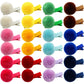 Cinaci Hair Clips, 24 Pack 1.2 Inch Candy Colorful Pom Pom Alligator Hair Clips With Small Cute Puffy Fuzzy Pompoms, Hair Access