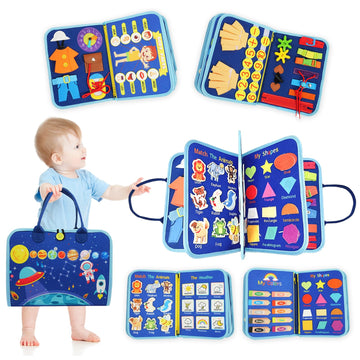 Busy Board for 1 2 3 4 Year Old Toddler Montessori Busy Book Sensory Learning Toys for Boys Girls Preschool Toy Birthday Idea Gi