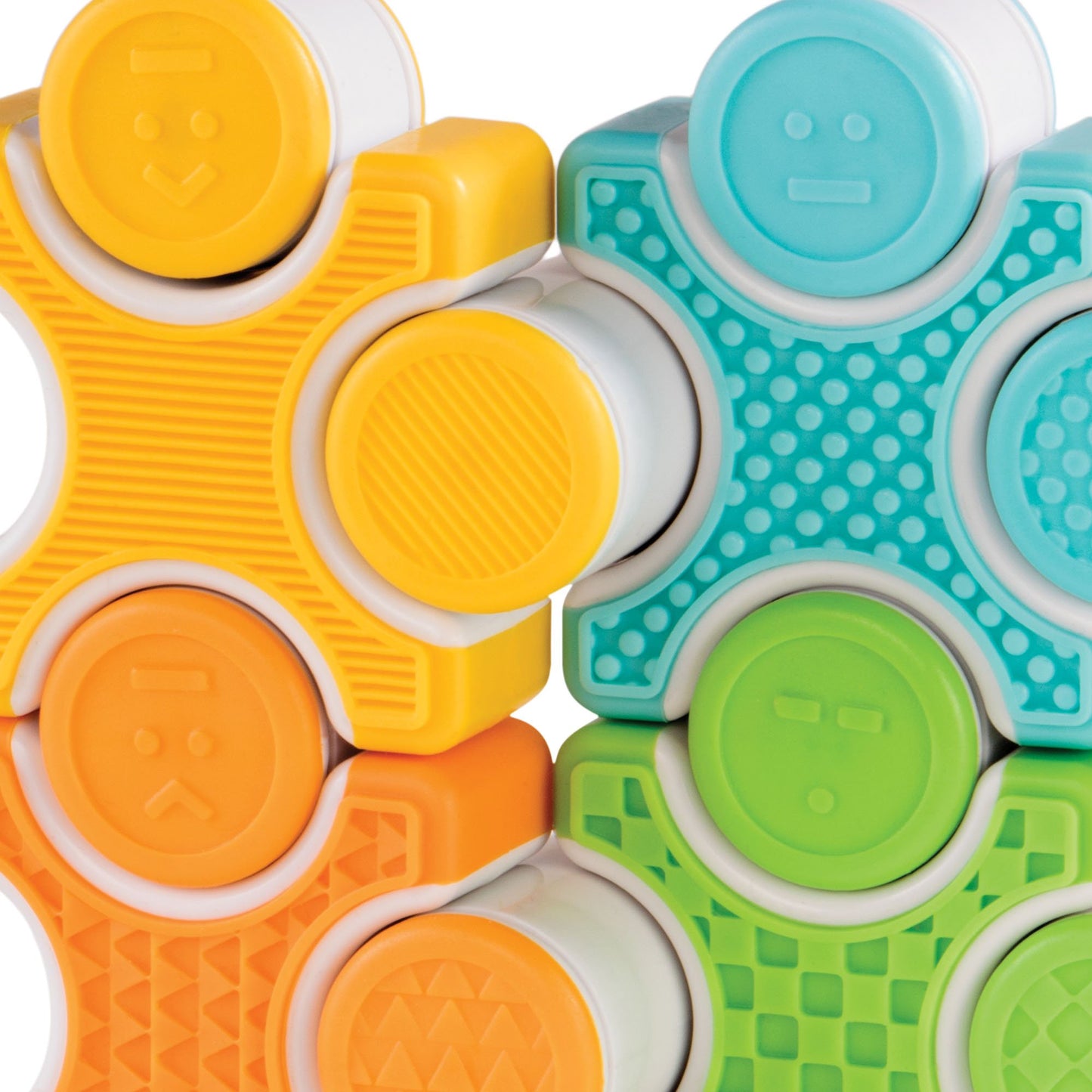 Guidecraft Grippies Stackers - 24 Piece Set, Stem Soft Grip Magnetic Building Toy for Toddlers