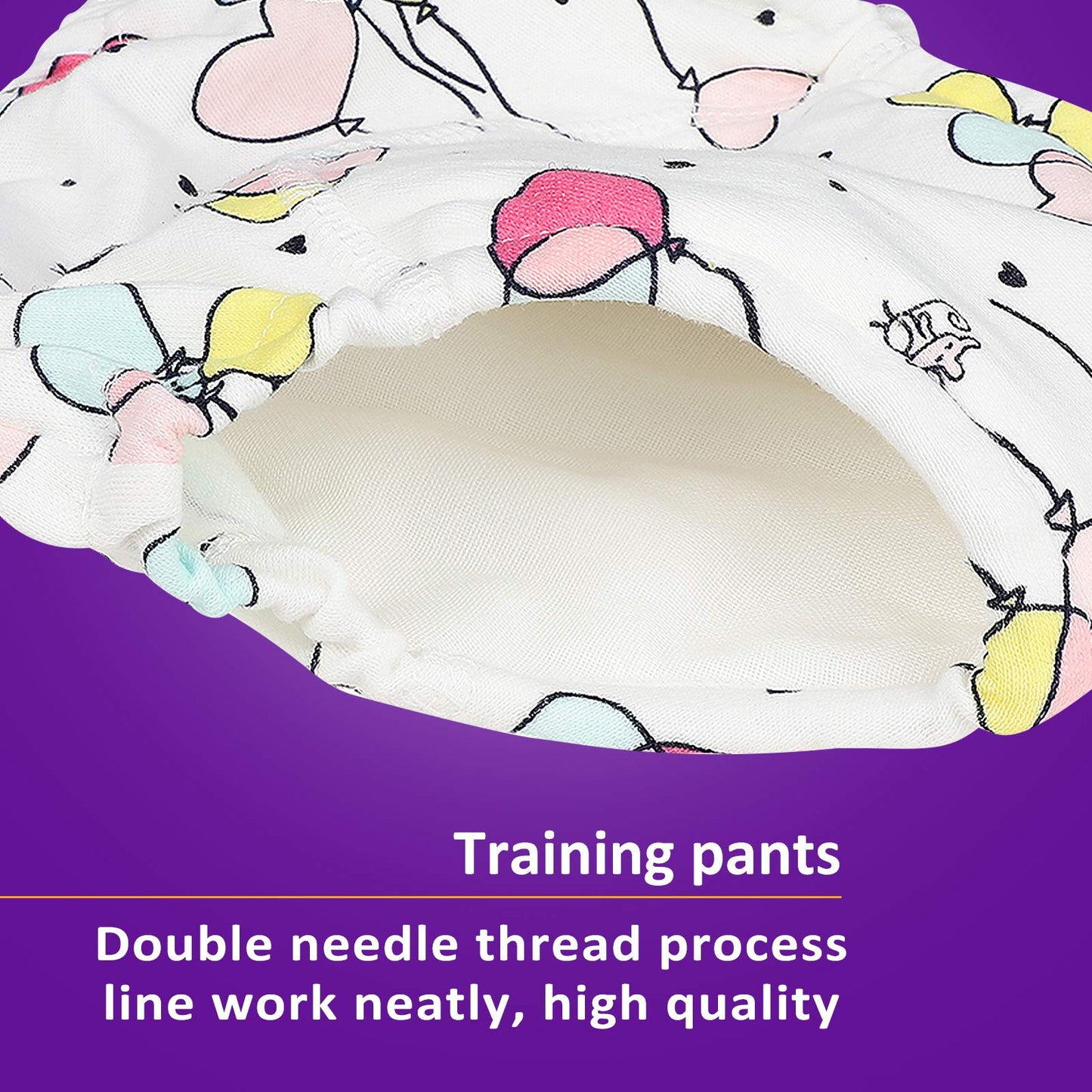 Moomoo Baby 6 Packs Cotton Training Pants Reusable Toddler Potty Training Underwear For Boy And Girl Mermaid-2T Pink