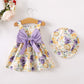 Toddler Girl Dress Baby Girl Summer Clothes Purple Sleeveless Dresses Casual Boho Halter Sundress Toddler Outfits 18-24 Month Gi