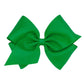 Wee Ones Girls' Classic Grosgrain Hair Bows On A Weestay No-Slip Hair Clip, Handmade, Mini King Sized Bow, Green