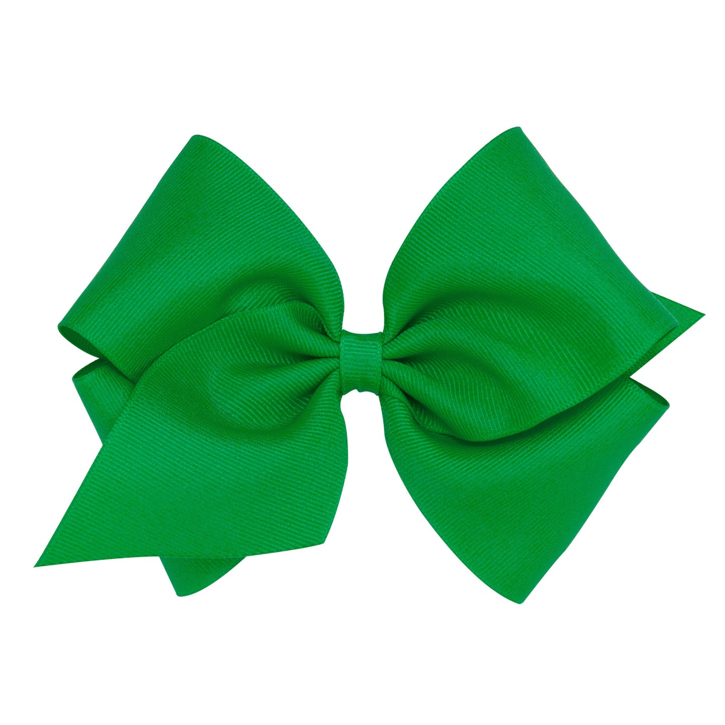 Wee Ones Girls' Classic Grosgrain Hair Bows On A Weestay No-Slip Hair Clip, Handmade, Mini King Sized Bow, Green