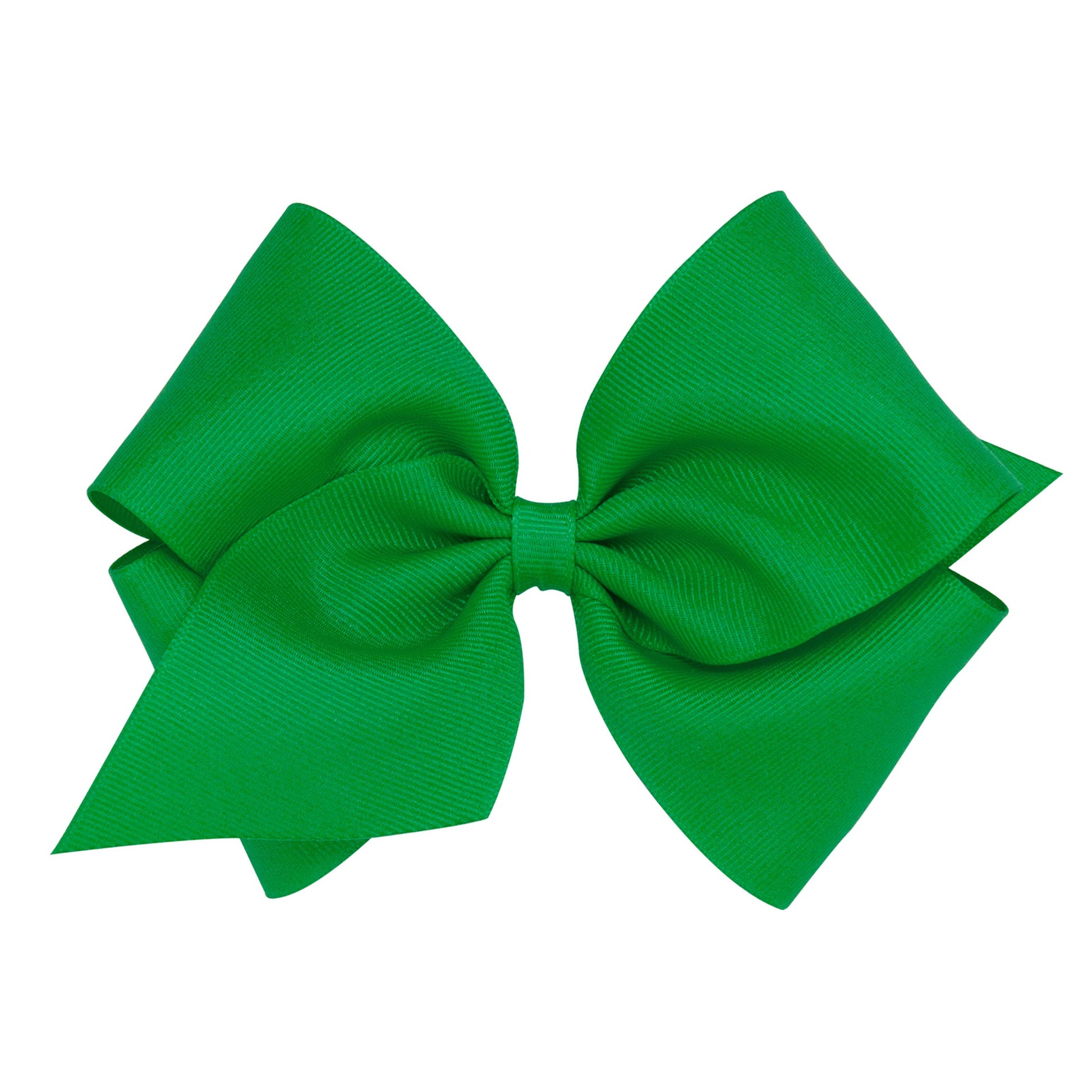 Wee Ones Girls' Classic Grosgrain Hair Bows On A Weestay No-Slip Hair Clip, Handmade, Mini King Sized Bow, Green
