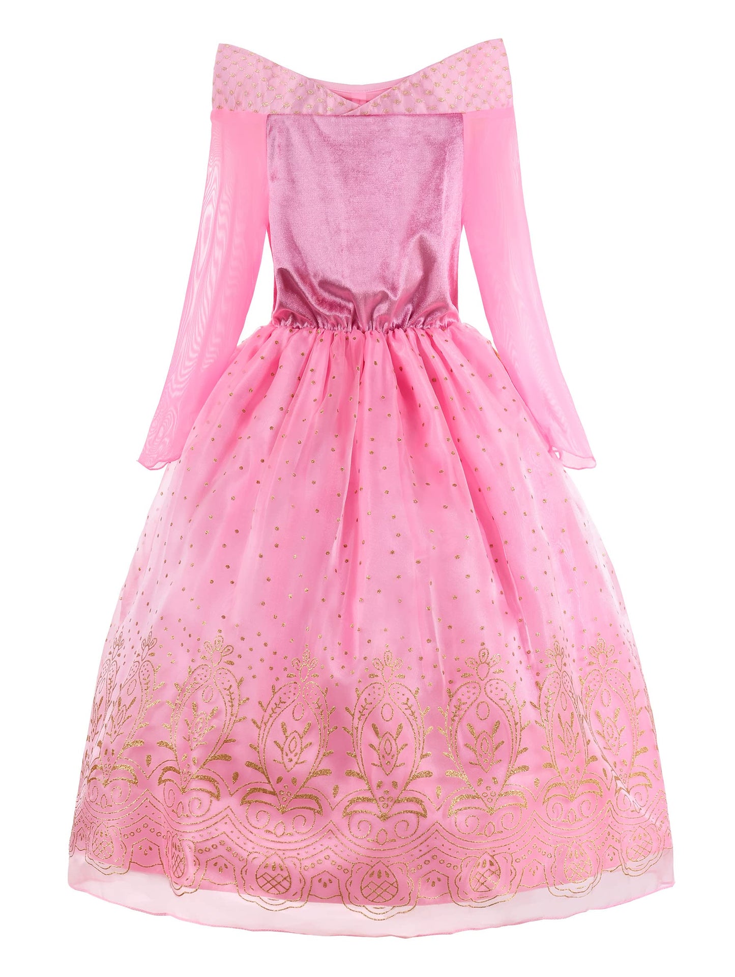 Relibeauty Girls Princess Dress Up Costume With Accessories, 4, Pink