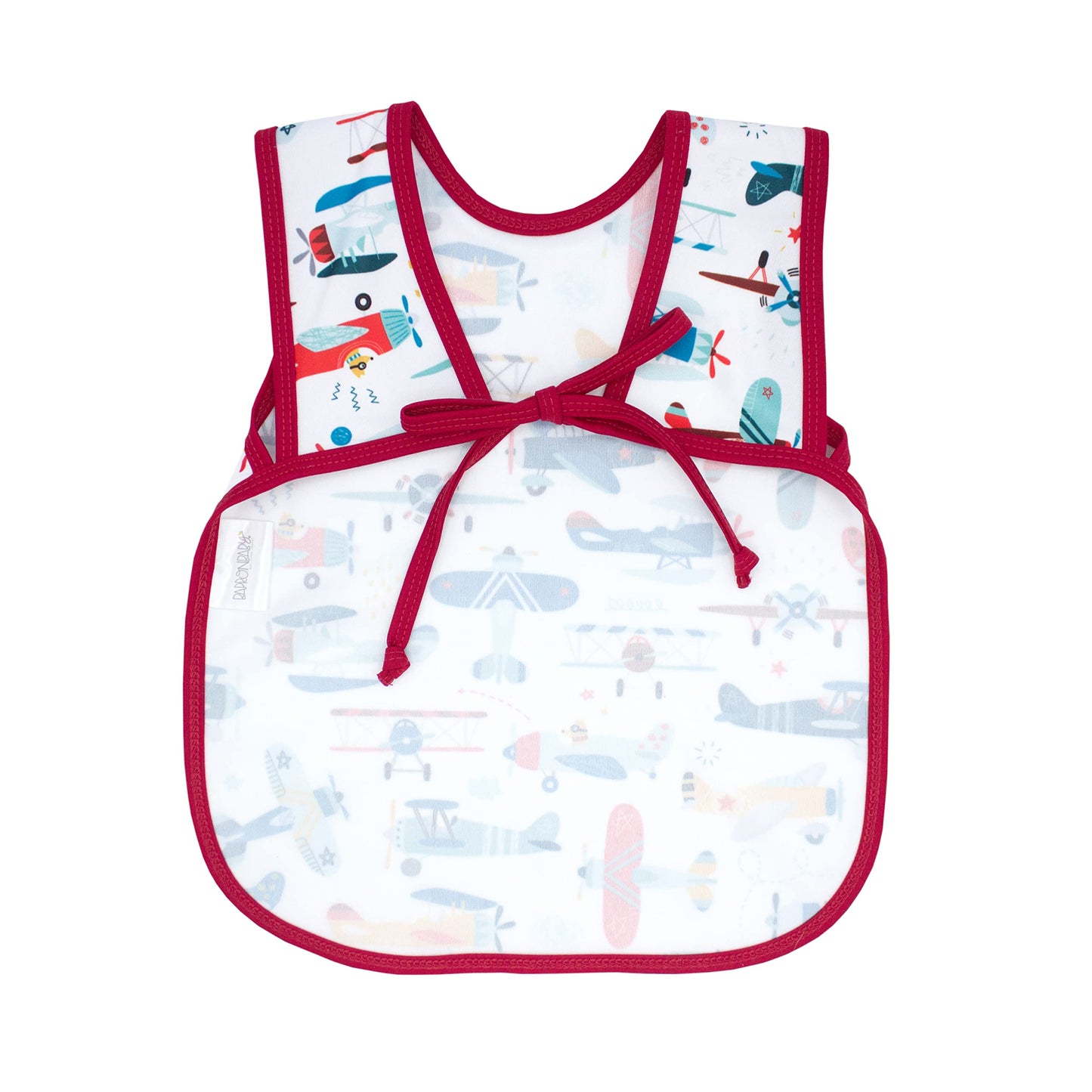 Bapronbaby Retro Airplanes Bapron - No Neck Tie Safer Bib For Baby & Toddler - Soft Waterproof Stain Resistant - Machine Washabl
