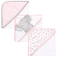 Hudson Baby Unisex Baby Cotton Rich Hooded Towels, Cute Elephant, One Size