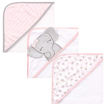Hudson Baby Unisex Baby Cotton Rich Hooded Towels, Cute Elephant, One Size