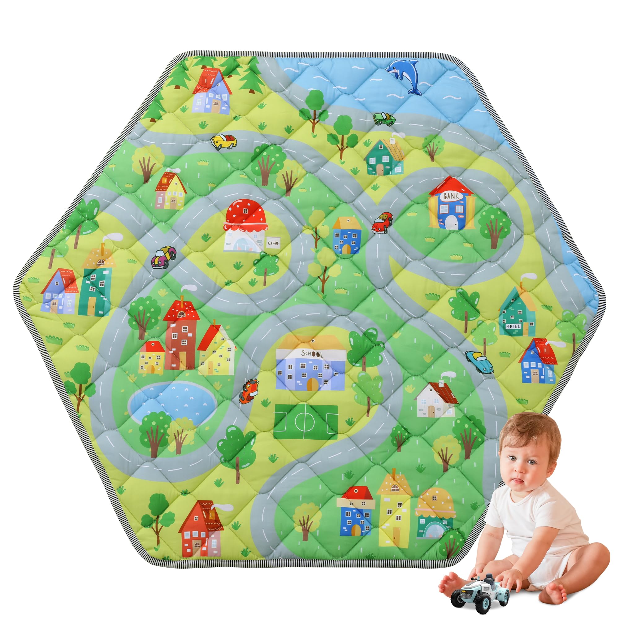 Hombys Hexagon Playpen Mat, 52X45 Thicken Soft Playpen Mat Fits Hexago – Cutebab WBCBBB0D4YY8N5Y