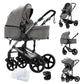 2 in 1 Baby Stroller Reversible Portable Standard Baby Stroller Convertible Pushchair Infant Buggy Baby Carriage Foldable High L
