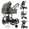 2 in 1 Baby Stroller Reversible Portable Standard Baby Stroller Convertible Pushchair Infant Buggy Baby Carriage Foldable High L
