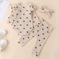 Fullfamous Infant Baby Girl Clothes Outfits,Fall Winter Romper Christmas Clothing Set 9-12 Months Ecru Heart