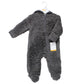 Hudson Baby Unisex Baby Fleece Sleep And Play, Charcoal, 9-12 Months