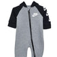 Nike Babys Futura Long Sleeve Full Zip Hooded Coverall (Dark Grey Heather(56F869-042)/Black, 3 Months)