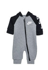 Nike Babys Futura Long Sleeve Full Zip Hooded Coverall (Dark Grey Heather(56F869-042)/Black, 3 Months)