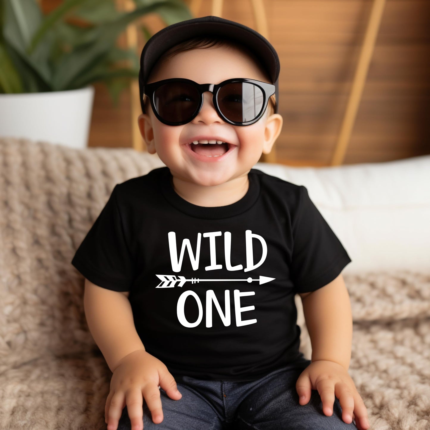 Wild One Boys 1St Birthday Shirt For Baby Boys First Birthday Outfit Black Shirt 12 Months