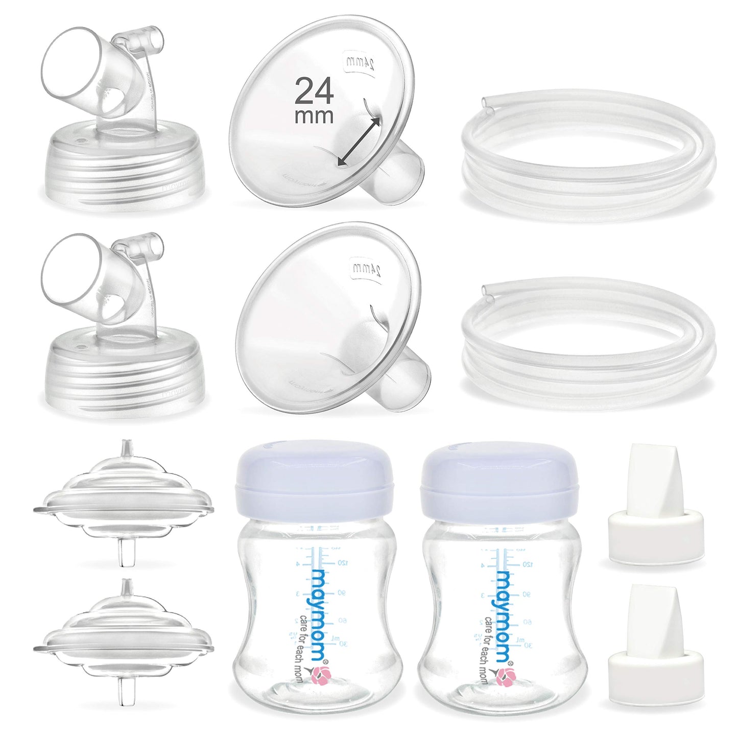 Maymom Pump Parts Work With Spectra S2 Spectra S1, 24Mm Flange Valve Tube Bottle Backflow Protector, Not Original Spectra S2 Acc