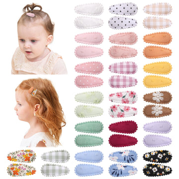 40 Pcs Cute Toddler Snap Hair Clips With Flower Patterns - 1.5' Mini Hair Barrettes And Accessories For Baby Girls, Infants, To