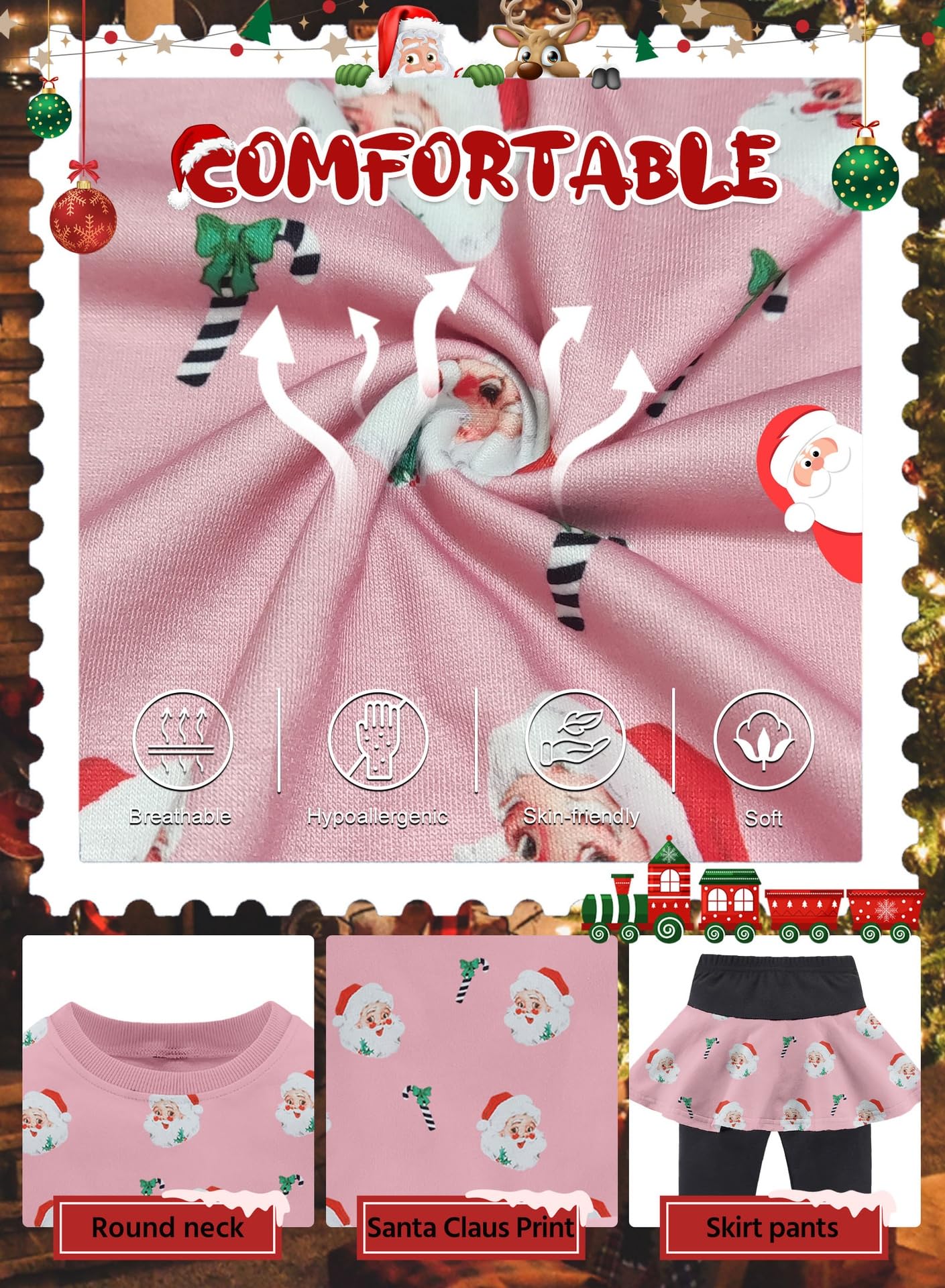 Bomdeals Adorable Cute Toddler Baby Girls Clothes Set,Long Sleeve T-Shirt +Pants Outfit(Pink,90,2144B)