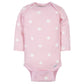 Gerber Baby Girls' 6-Pack Long-Sleeve Onesies Bodysuits, Princess Pink, 12 Months