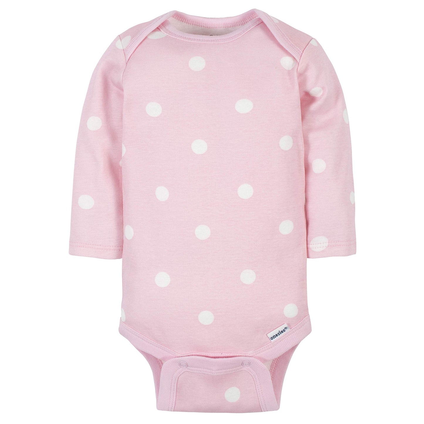 Gerber Baby Girls' 6-Pack Long-Sleeve Onesies Bodysuits, Princess Pink, 12 Months