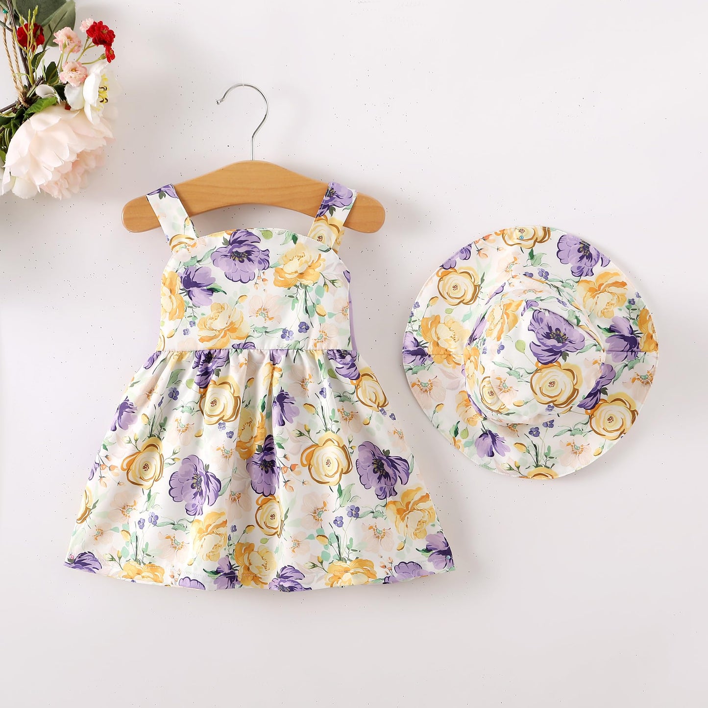 Toddler Girl Clothes Little Girl Summer Dresses Purple Floral Sleeveless Dresses Sundress Summer Outfits Toddler Dress For Girls