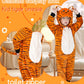 Wizland Kid Animal Onesie Tiger Outfits For Girls Boys Flanne Tiger Onesie Onepiece Holloween Costume With Tail 6-8